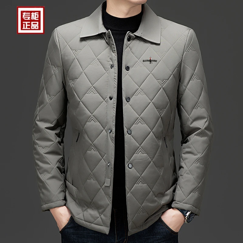 专柜正品商务棉衣外套时尚男装上衣2025秋冬男士翻领棉服休闲百搭