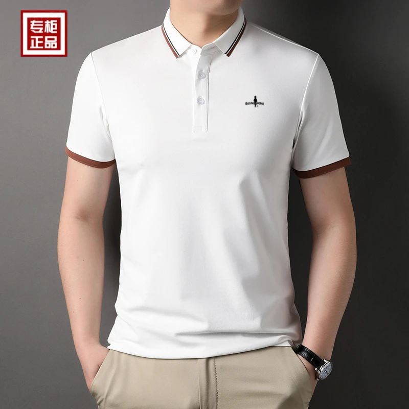 专柜正品男士商务polo衫半袖高档休闲上衣薄款时尚翻领短袖T恤衫