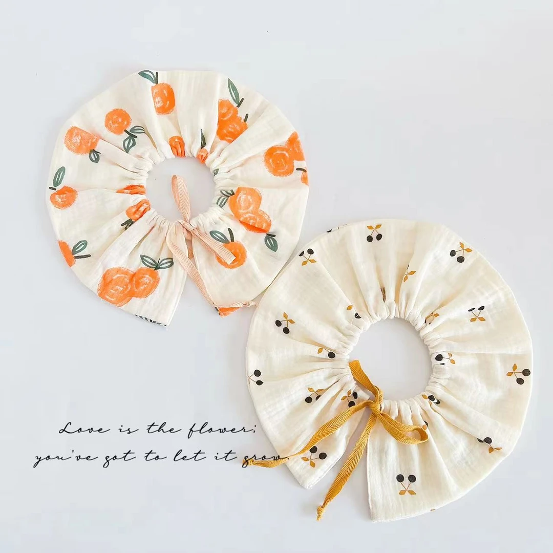 ins风韩版绑带纱布围嘴春夏透气宝宝口水巾新款调节款婴儿围兜