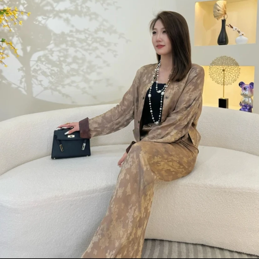 【青烟傲骨】2024早秋中式国风女装印花套装裤轻奢高级感两件套77款