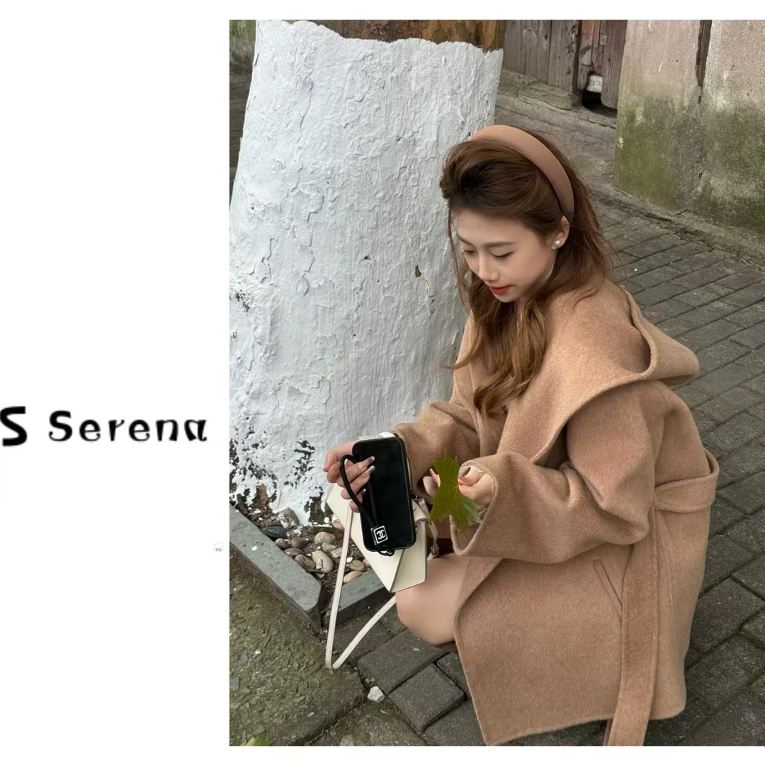 Serena全羊毛连帽大衣
