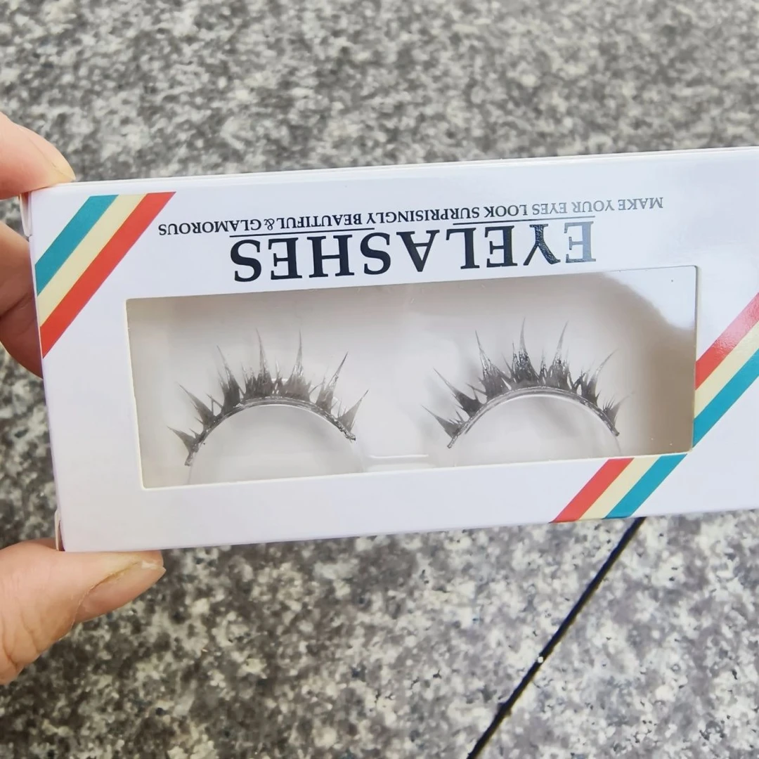 漫画睫毛自然仿真动漫恶魔仙子cos整条假睫毛灰色浓密新款爆款