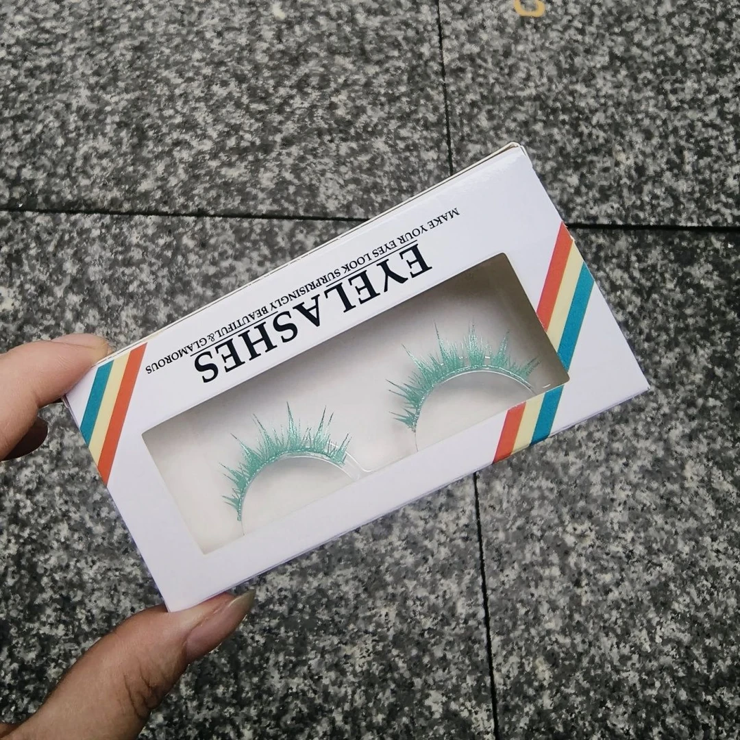 荣耀王者彩色薄荷浅绿miku初cos假睫毛蝶花精灵小众动漫硬梗仿真