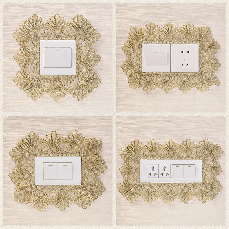 新款开关边框套浅金色开关贴花边套开关保护套遮脏丑墙壁插座装饰