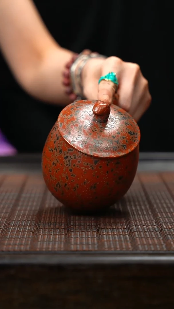 【闪购商品】紫砂茶壶墨金烧 盖杯 蛇