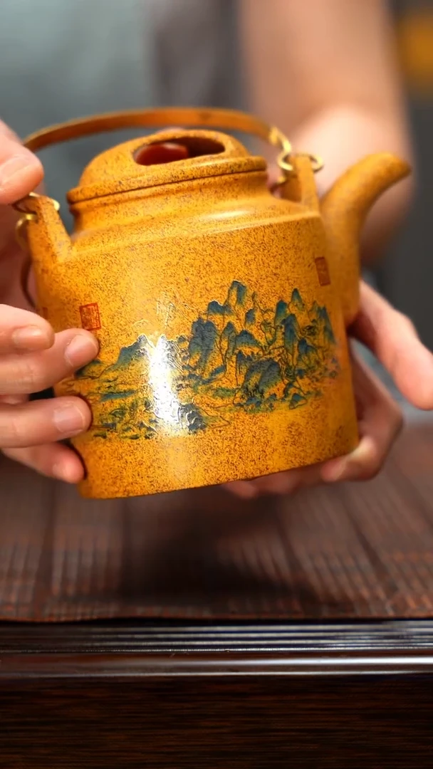 【闪购商品】紫砂茶壶千里江山  洋桶