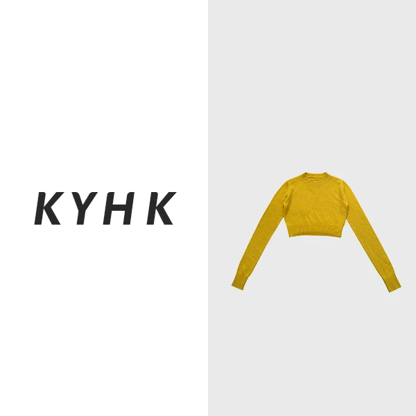 KYHK秋冬简约休闲圆领套头短款款毛衣231132