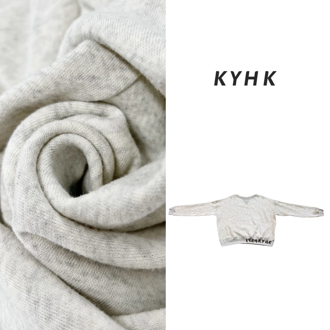 KYHK徽标长袖圆领套头卫衣240819