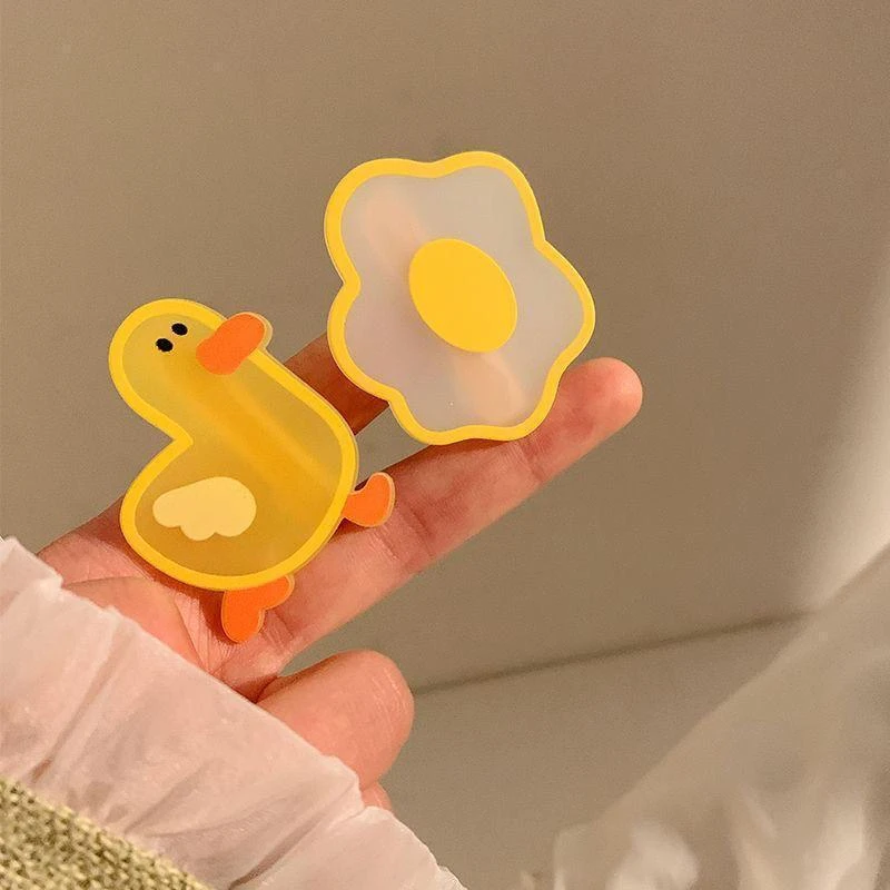 网红卡通小黄鸭荷包蛋发夹女刘海侧边少女发卡发夹头饰