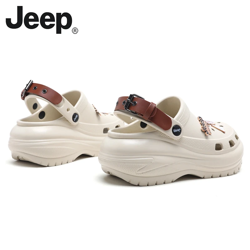 JEEP/吉普溯溪鞋女款夏休闲防滑凉拖外穿厚底增高包头拖洞洞鞋女