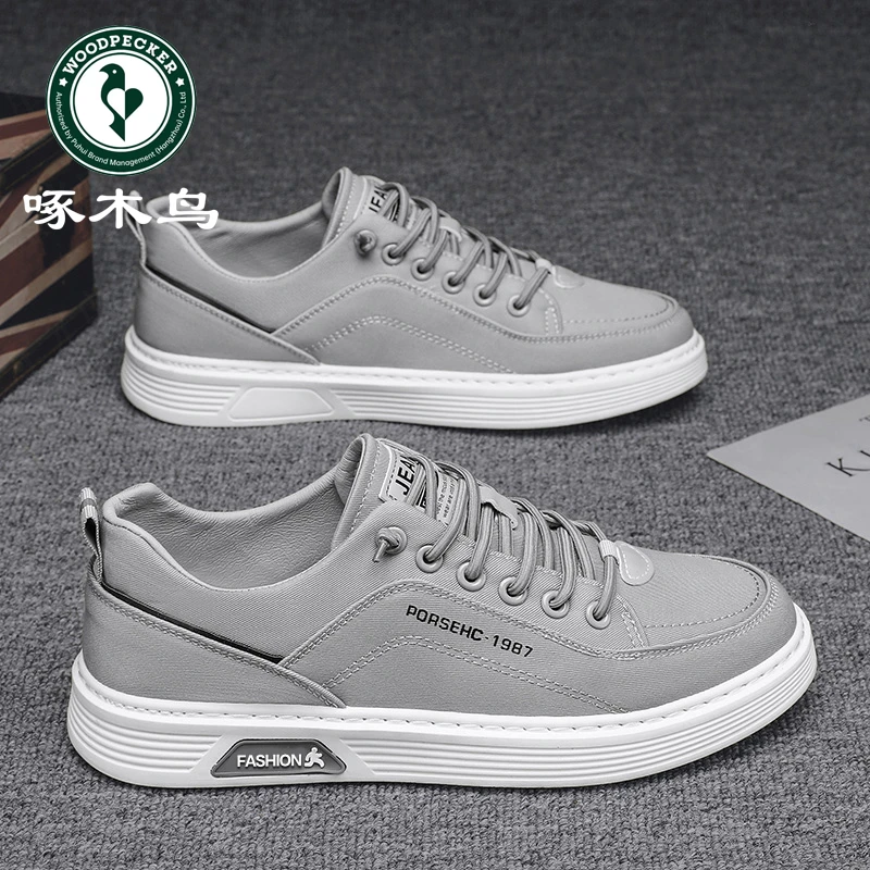 啄木鸟男款透气休闲鞋秋季爆款一脚蹬板鞋低帮鞋子男工作上班痞帅