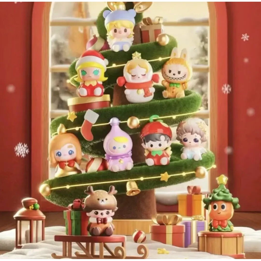 【拆盒】泡泡圣诞派对萌粒潮玩摆件可爱