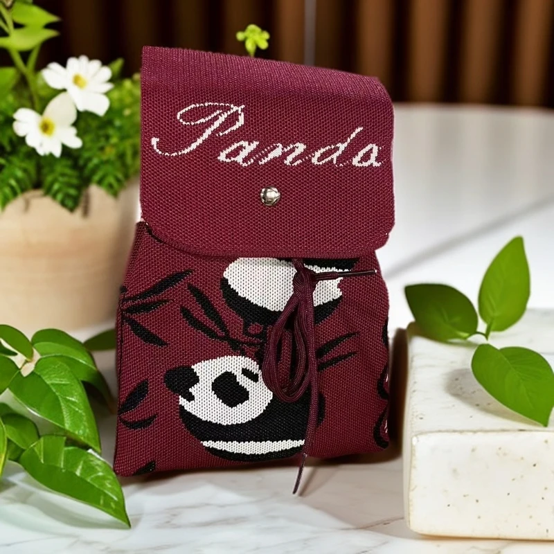 新款百搭大容量熊猫双肩包旅行背包