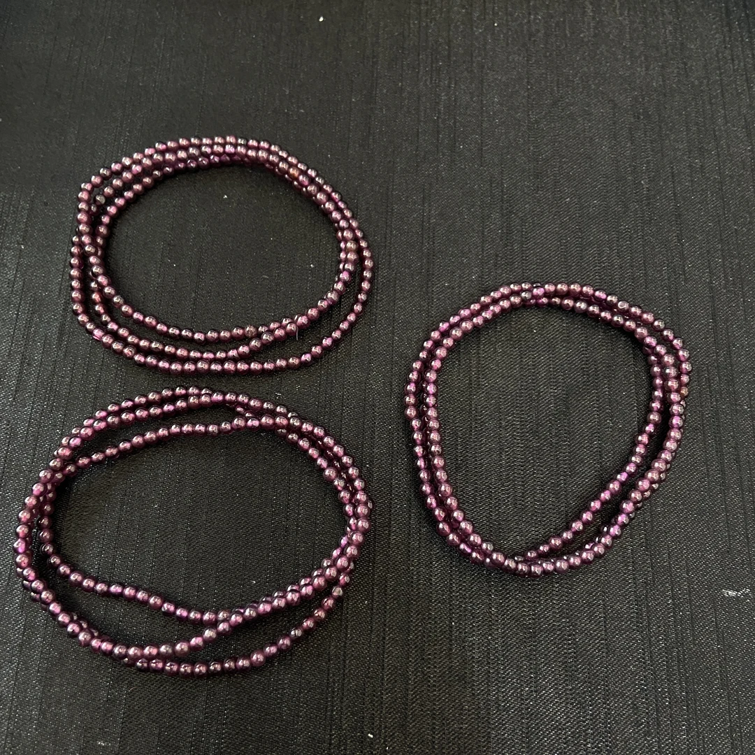 石榴石三圈手串3m+*（多样性发一个）714