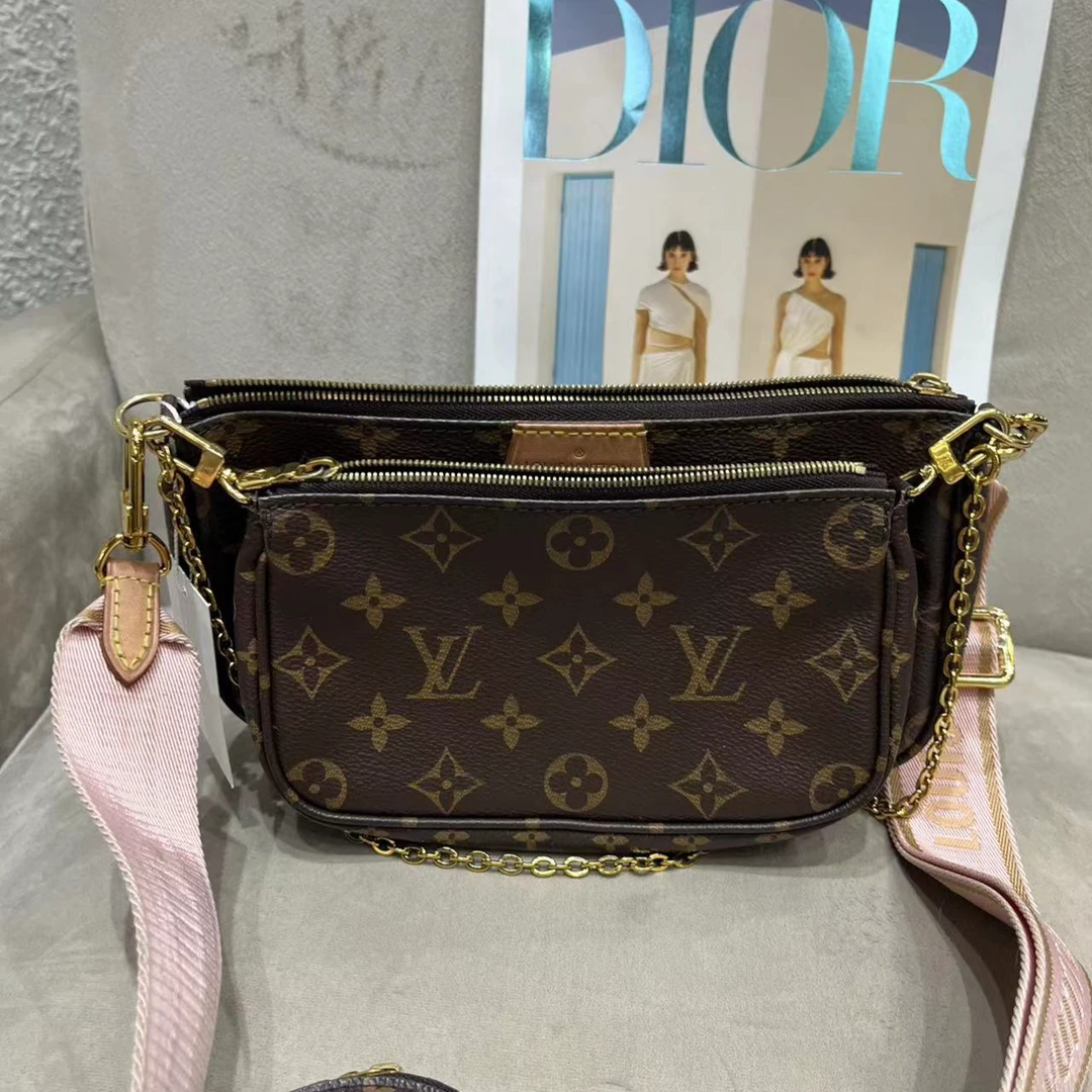 95新 LouisVuitton/路易威登 五合一单肩斜跨包老花经典