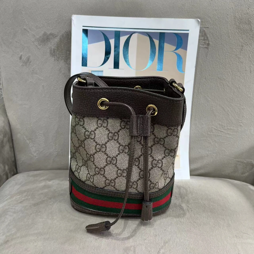 95新 GUCCI/GUCCI 抽绳小水桶