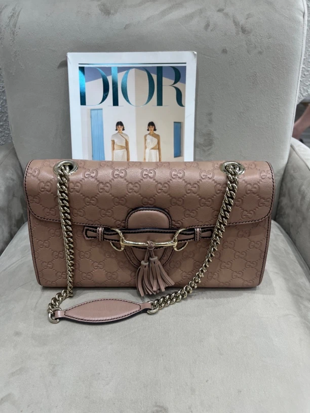 95新 GUCCI/GUCCI 奶茶色单肩包