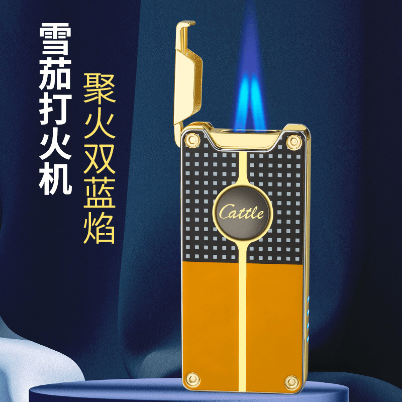感应聚火防风充气双直冲创意打火机电子打火电量显示打火机