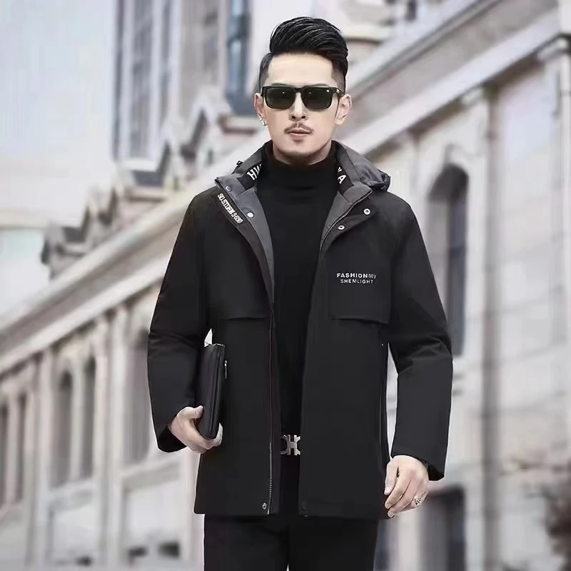 2024秋冬款男士Parka服加厚保暖可以拆卸100%兔毛内单派克服