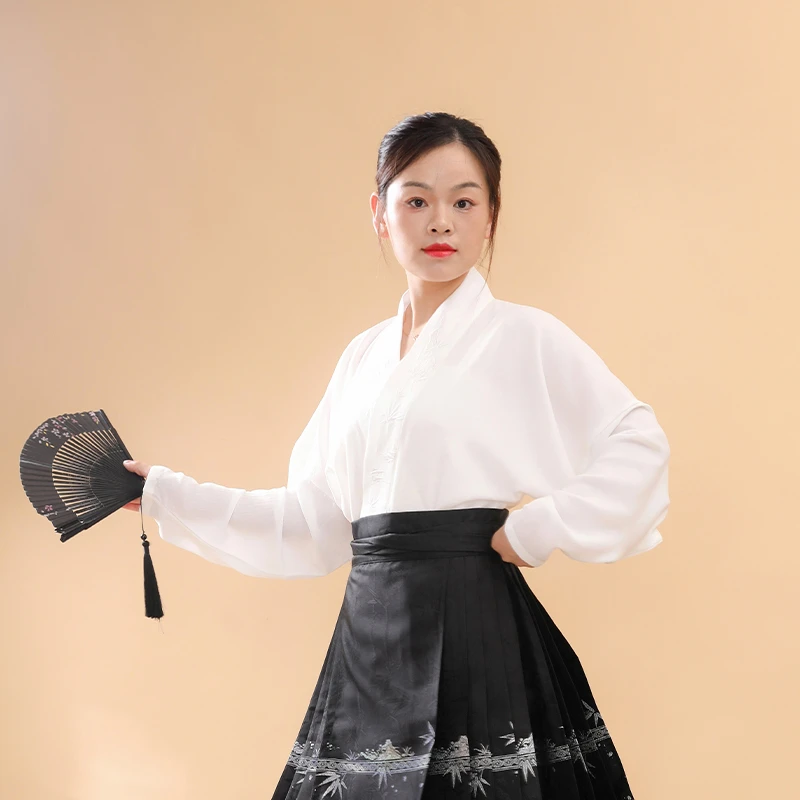 玉澜夙原创汉服【竹节】马面裙上衣长袖飞机袖短袖交领日常百搭复古