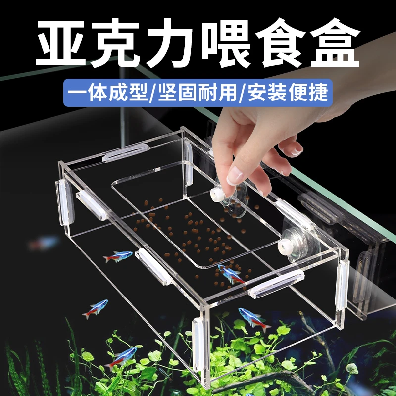 鱼缸喂食器亚克力定点投喂懒人喂鱼神器鱼食饲料投喂器漂浮投食圈