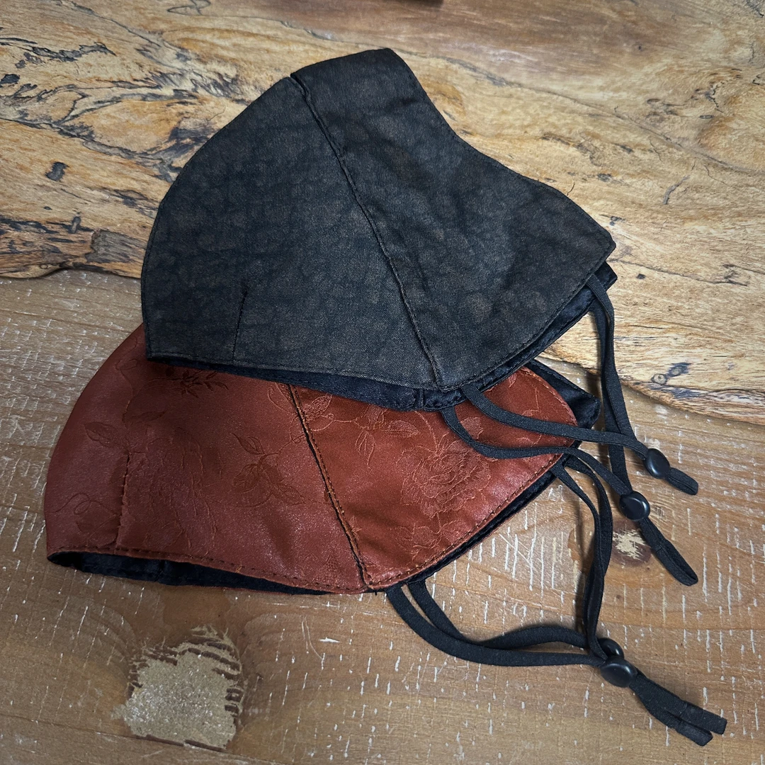 零点兰花春夏款香云纱防晒遮阳口罩两件套时尚百搭女士