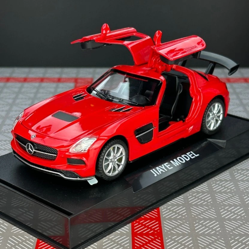 专属合金1/32奔驰SLS汽车模型仿真小汽车跑车摆件