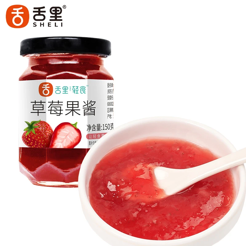 舌里草莓果酱0脂肪添加早餐涂抹吐司面包水果酱150g