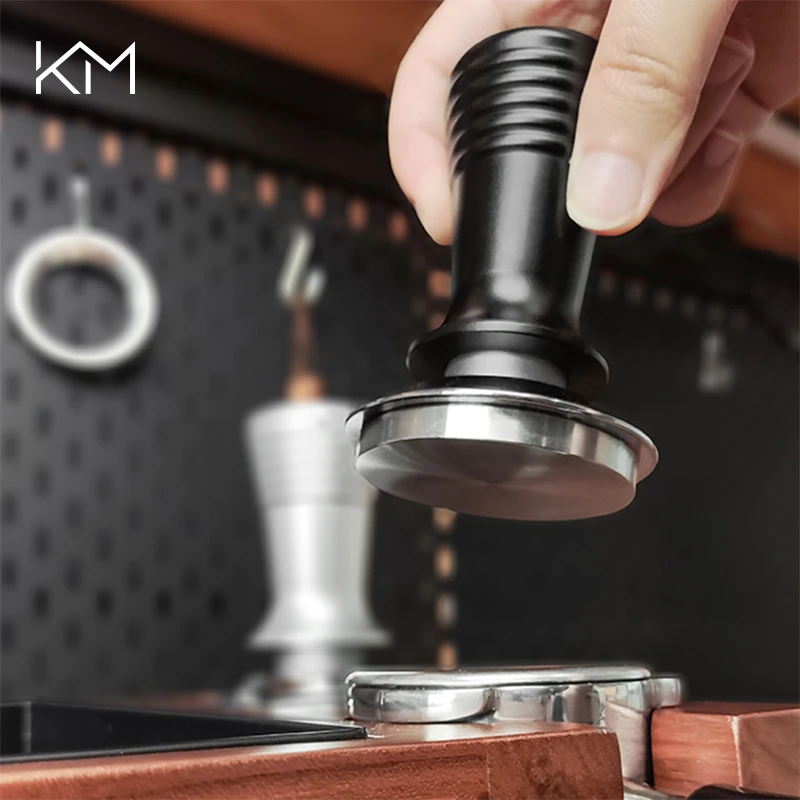 KM意式弹力压粉器58mm咖啡器具配套压粉锤家用不锈钢弹簧填压器