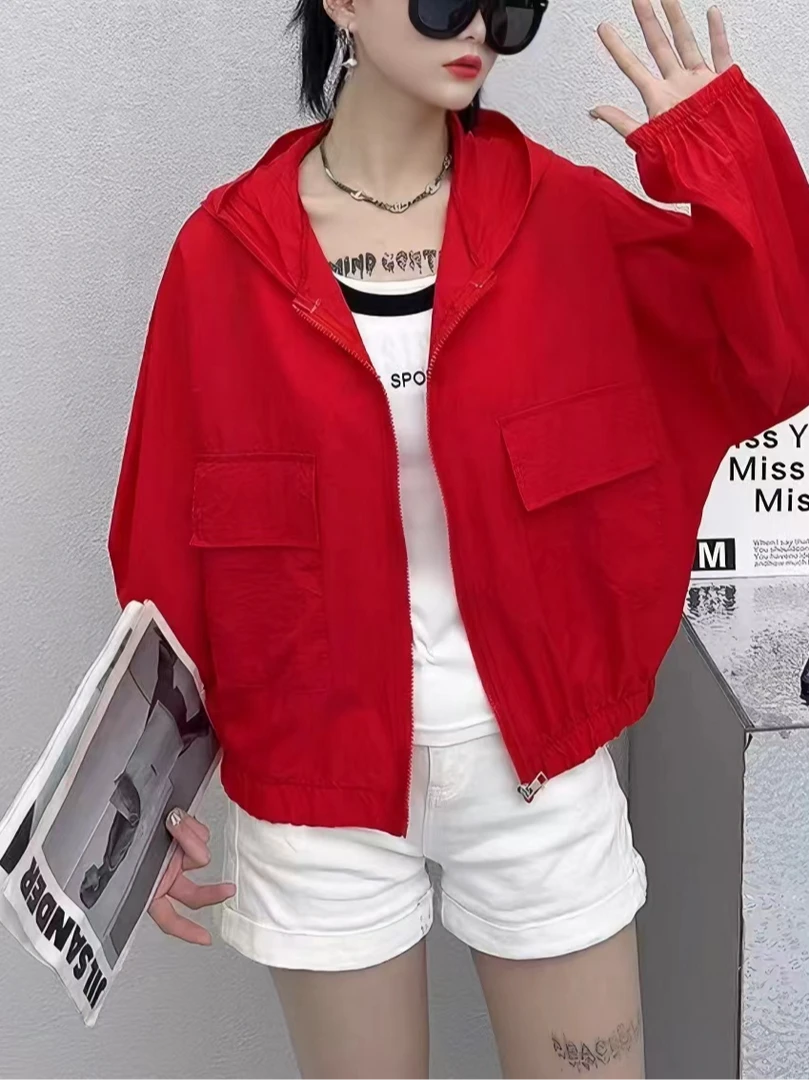 女生短款防晒衣外套透气百搭学生韩宽松休闲衫大码夏季