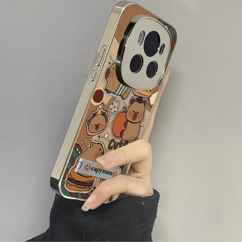 适用华为荣耀magic7手机壳萌系卡皮巴拉Magic6电镀银小羊皮Magic5