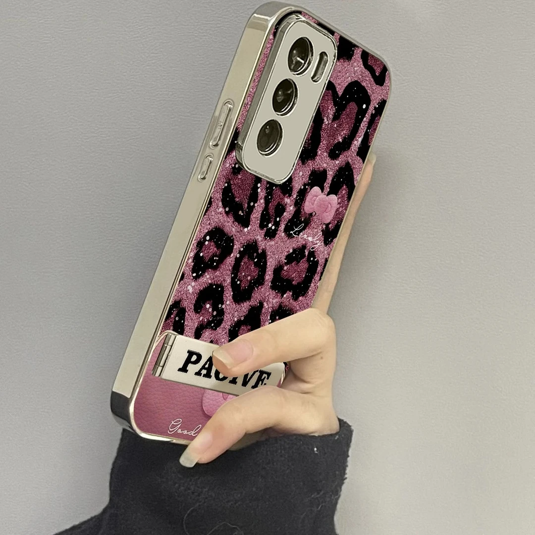 豹纹猫头适用opporeno12手机壳reno11新款10pro+9防摔8男7女款6潮