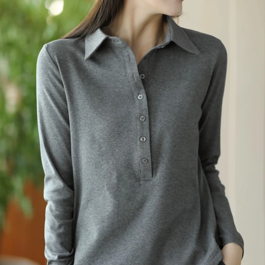 2023新款女士显瘦纯色韩版时尚春秋长袖气质常规款百搭女衬衫