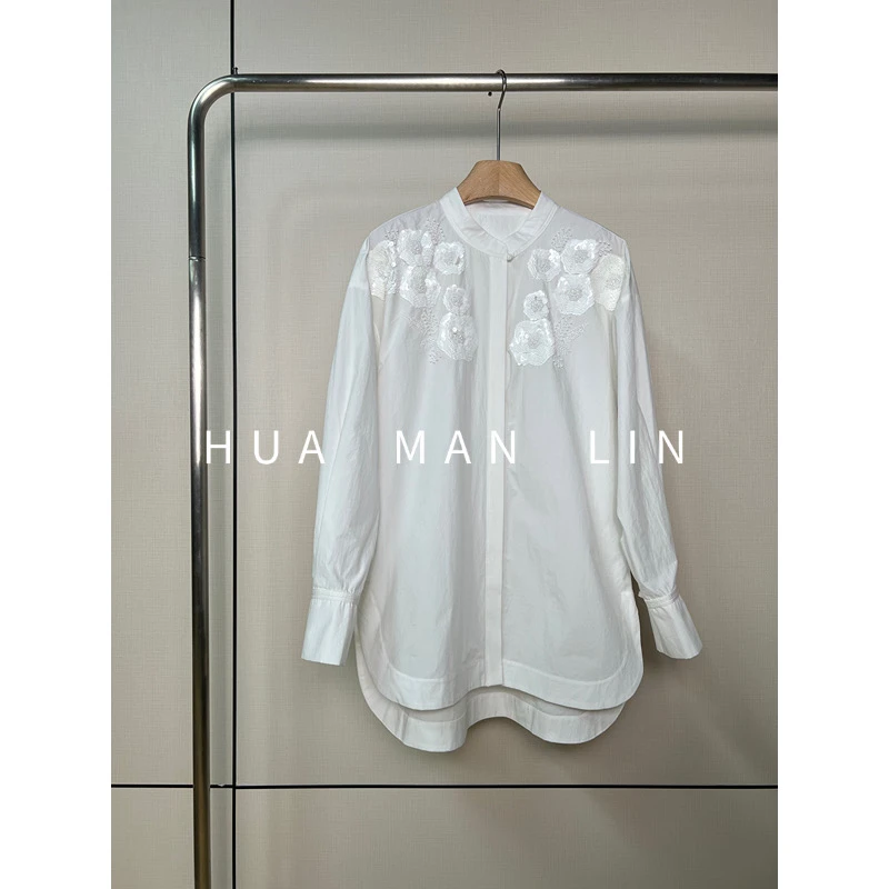 【花满林】小立领重工钉珠匹马棉上衣247208