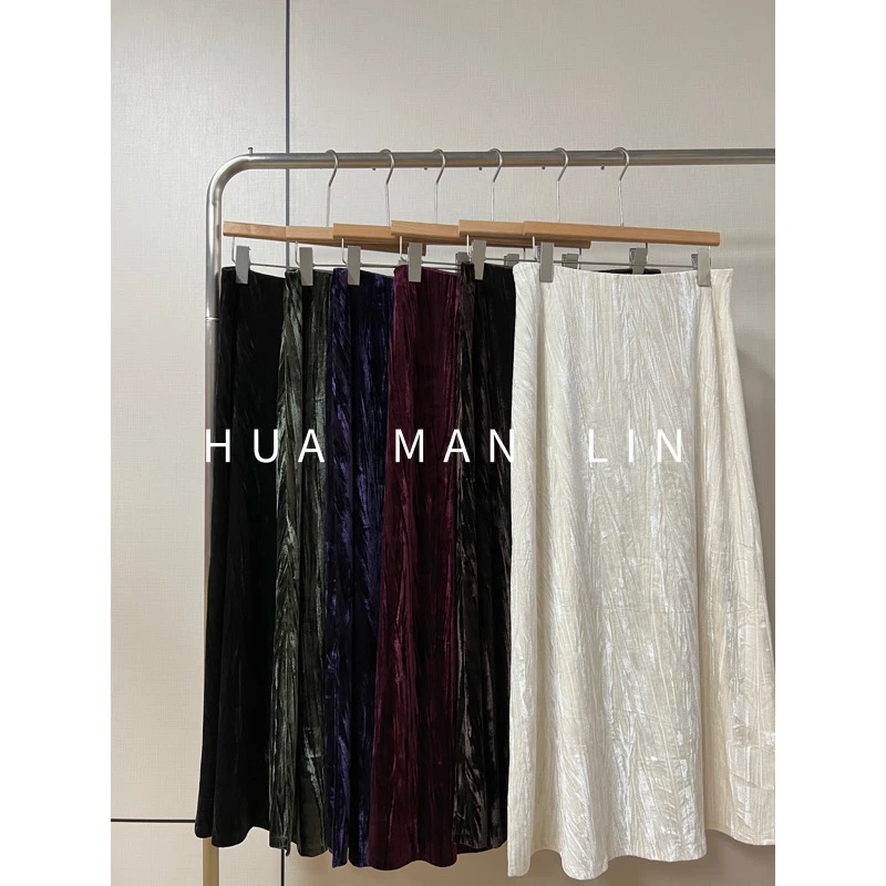 【花满林】‘流光’六色简约百搭半裙81229