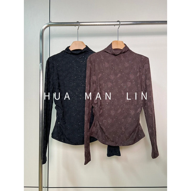 【花满林】两色半高领细闪打底上衣67071