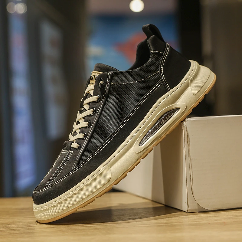 时尚男鞋夏季新款软底板鞋男士透气帆布鞋潮流学生休闲运动潮鞋