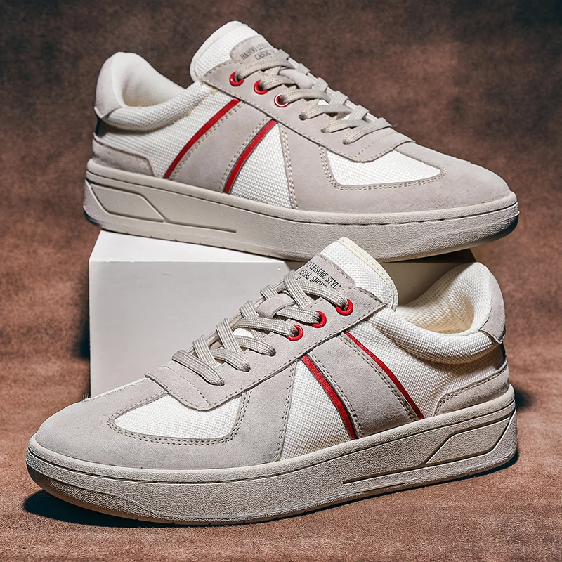 男鞋夏季新款透气网面休闲板鞋青少年德训鞋厚底复古低帮时尚潮鞋