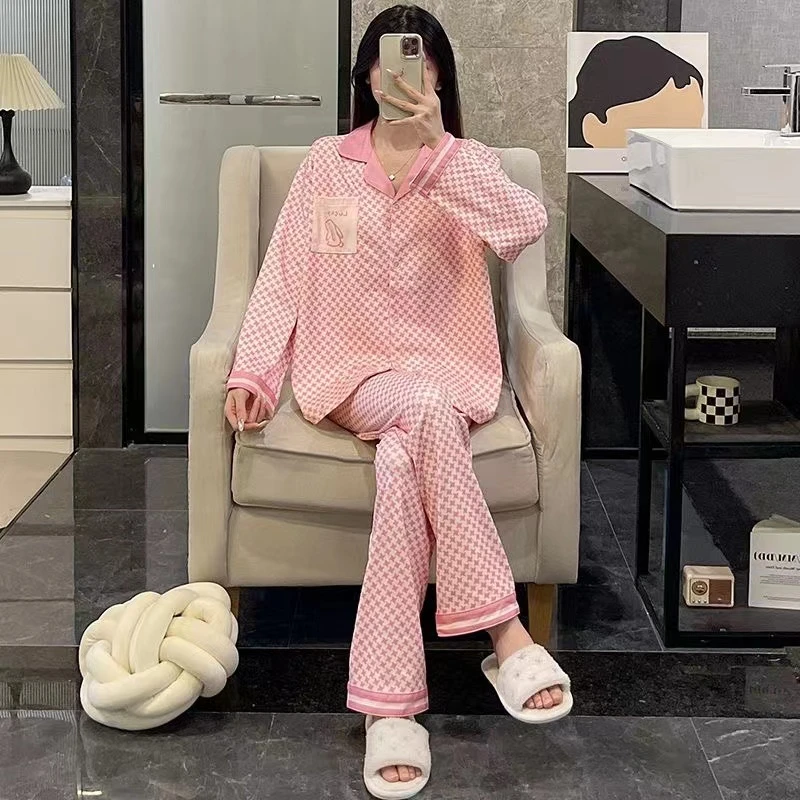 秋冬季德绒保暖睡衣女长袖2024新款大码风加绒加厚可外穿家居服