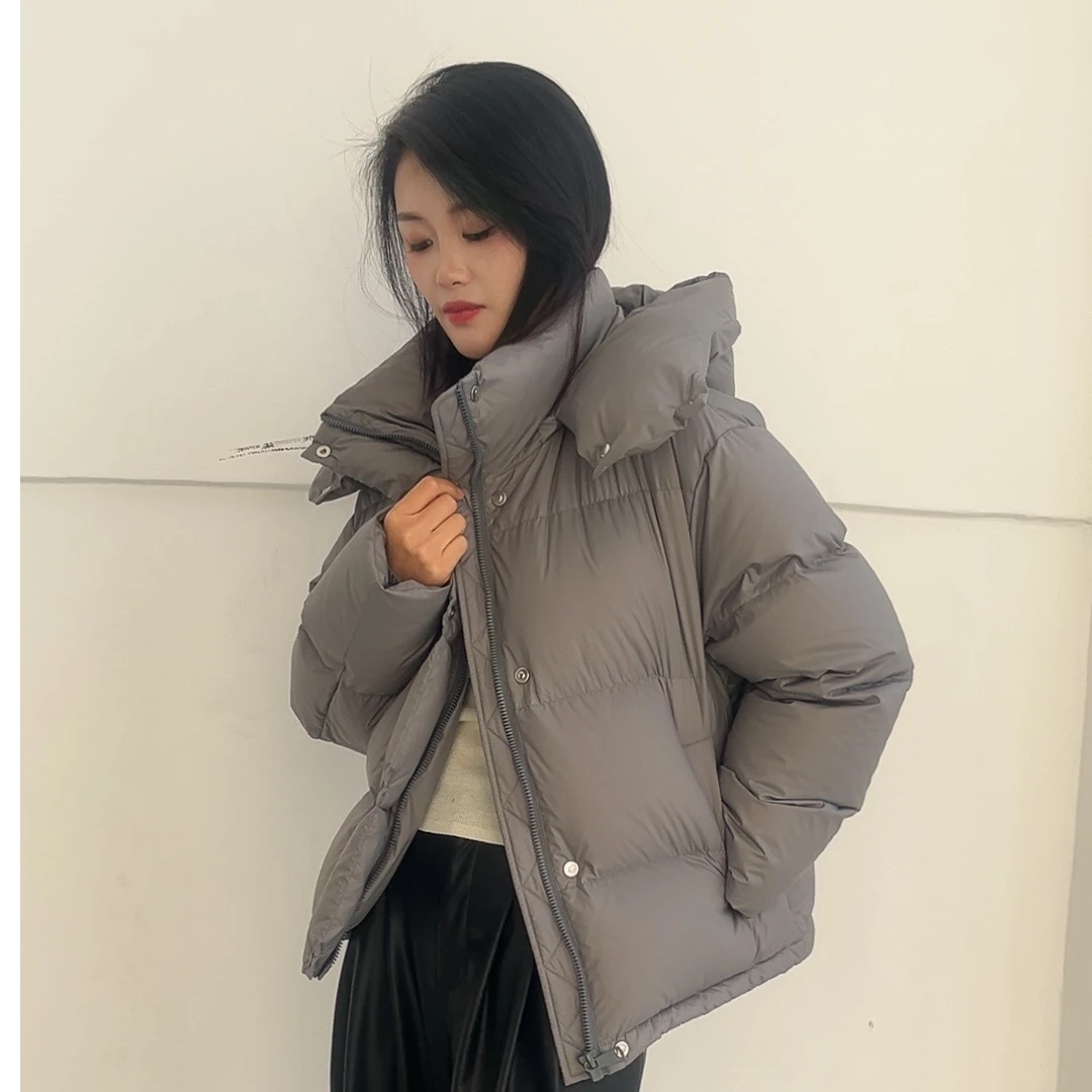 可拆帽短款国标90白鸭绒女款百搭保暖冬季潮流【1560】运动时尚