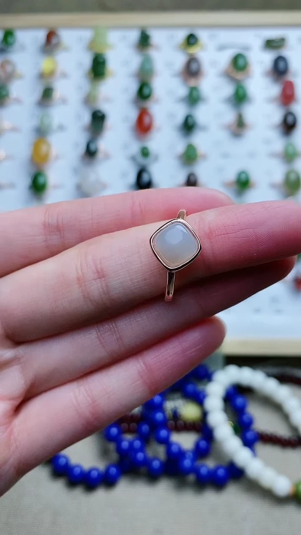 【闪购商品】和田玉戒指银S925镶嵌1