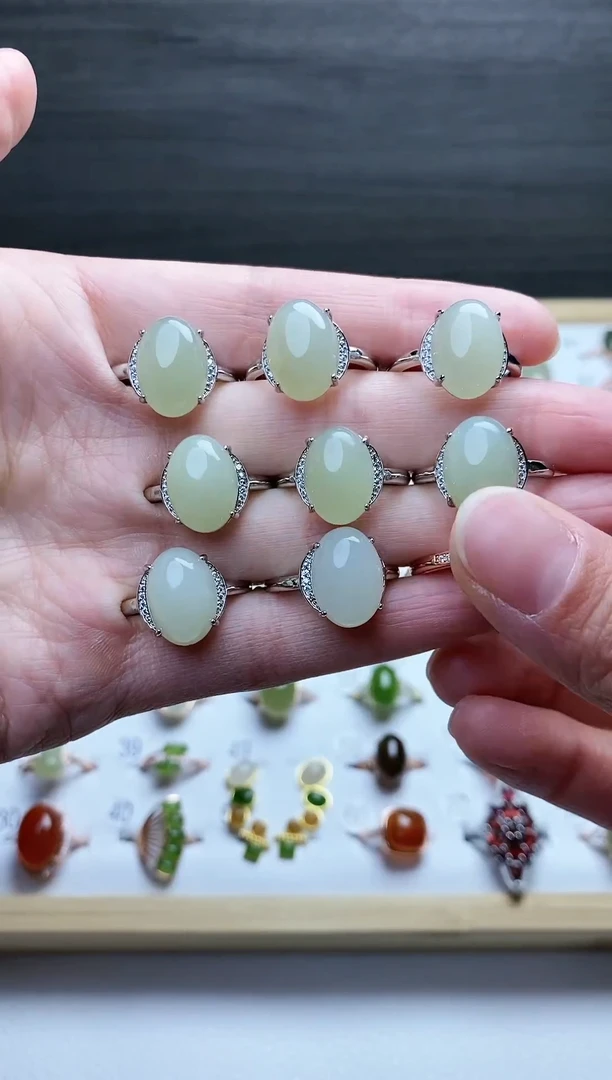 【闪购商品】和田玉戒指银S925镶嵌定制