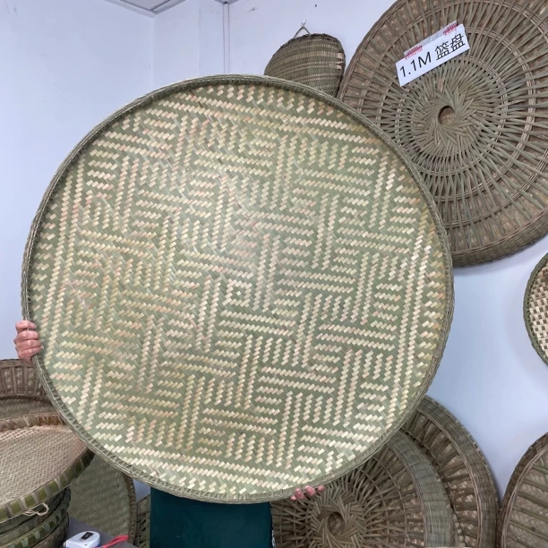 直径100cm手工编织蓝盘簸箕
