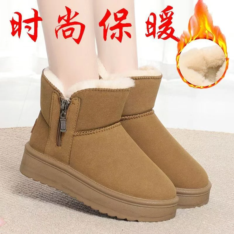 冬季新款雪地靴女加厚加绒保暖厚底爆款棉鞋防滑2025学生棉靴子