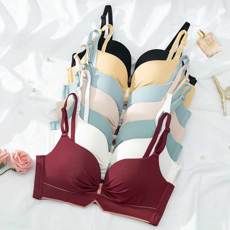 专柜正品珑蓓黛安芬芳秋夏性感光面乳胶文胸无钢圈 聚拢上薄下厚