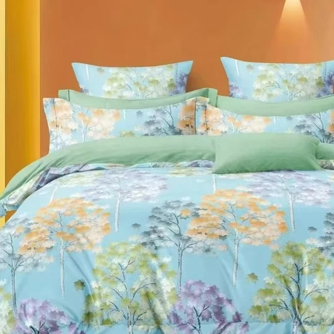 2025新款高端床上四件套--幸福树床单柔软舒适性价比高级四件套