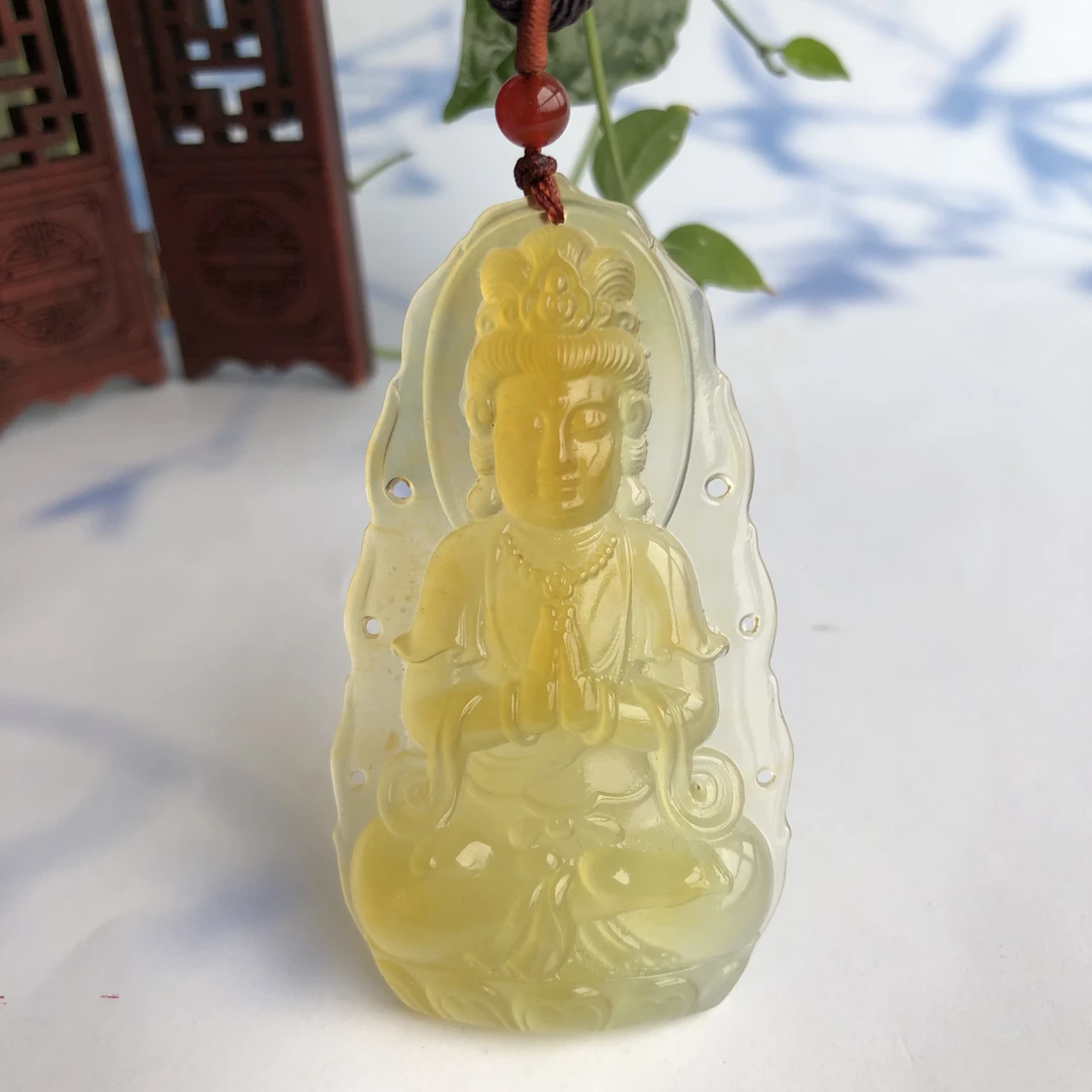 【观音】挂件 花玉 海秀美玉