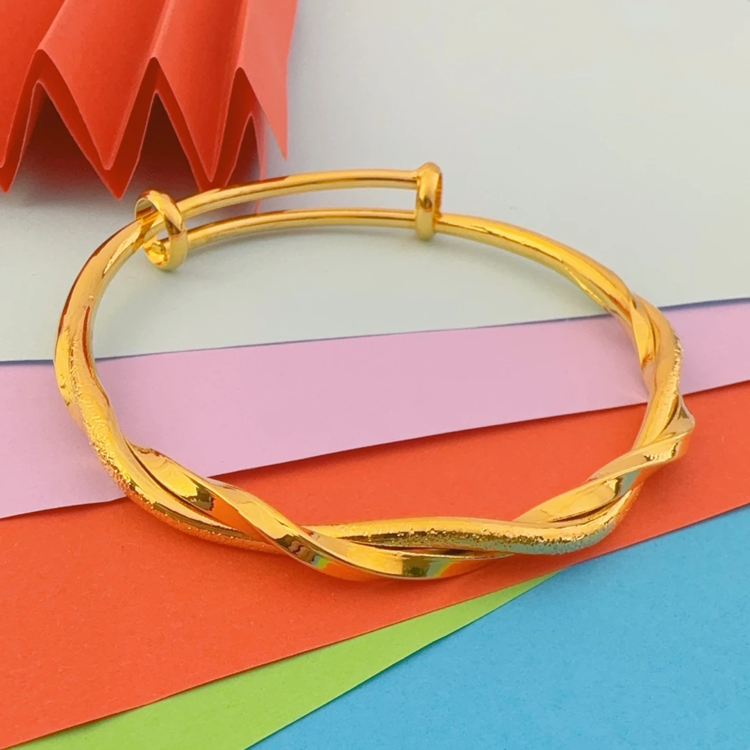 铜合金手镯 [16]磨砂交叉麻花推拉 时尚经典手镯