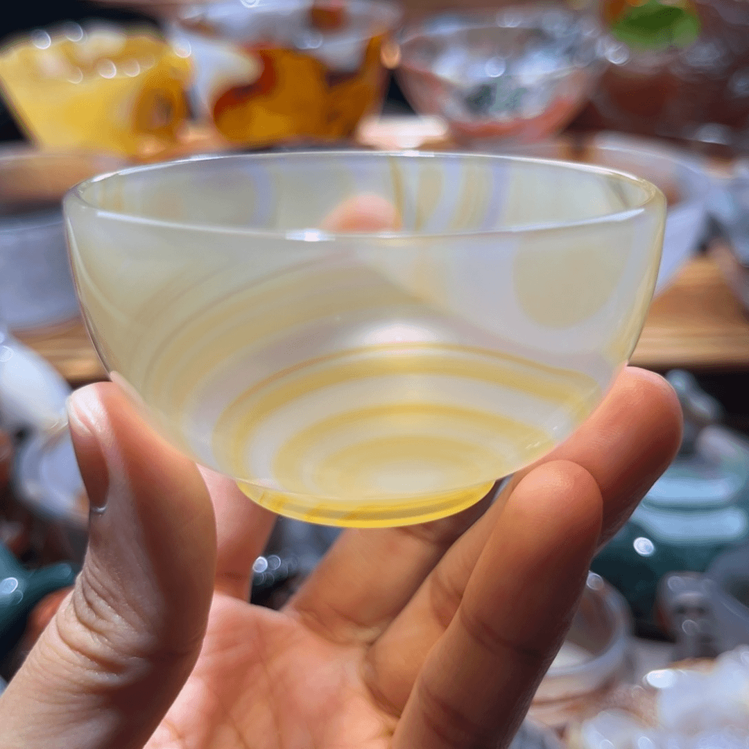 玛瑙/玉髓玛瑙茶杯60毫升未镶嵌