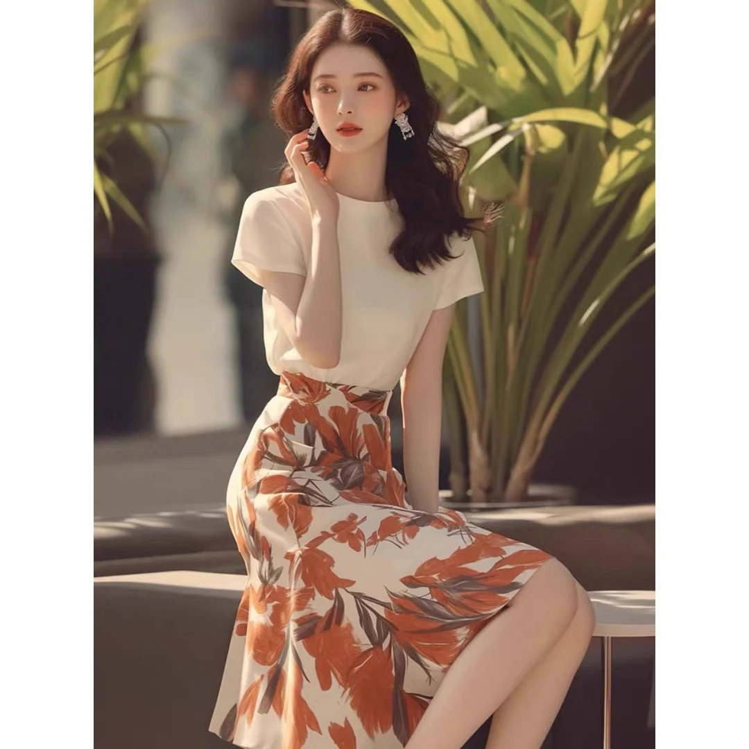 2024新款今年流行高级感超好看的气质盐系轻熟两件套装裙子女夏季